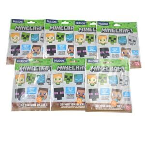 Lot of 7 Paladone Minecraft 3D Motion Decals Blind Bags Stickers Mojang Studios